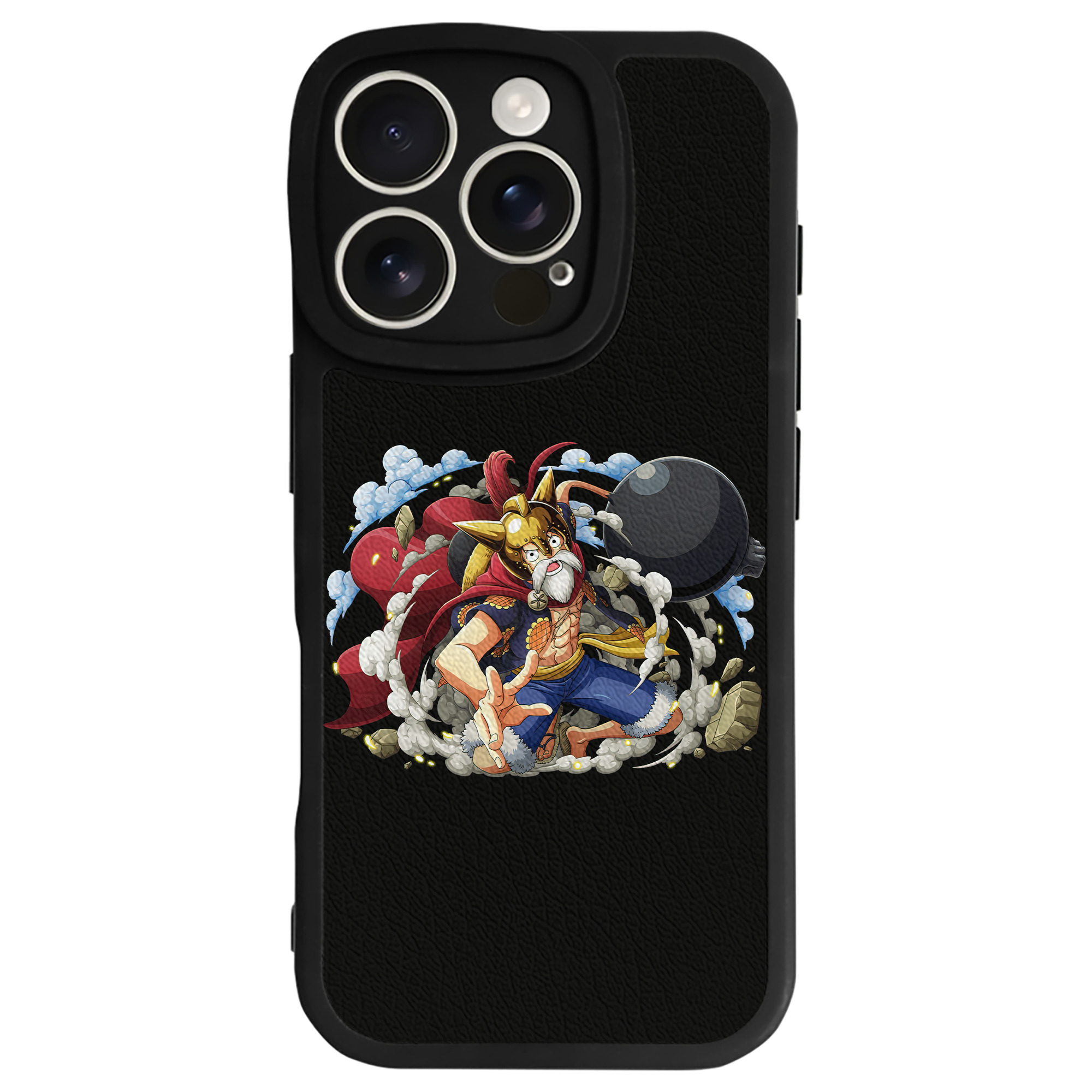 （画像用） ワンピース モンキー・D・ルフィ ONE PIECE Monkey D. Luffy 【iPhone 16シリーズ対応】シリコンスマホケース（レザー調） 材質：シリコン